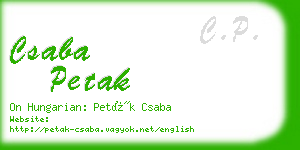 csaba petak business card